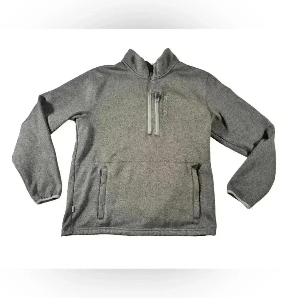 Nomad Mens Large Gray Sweater Mock Turtleneck Quarter Zip